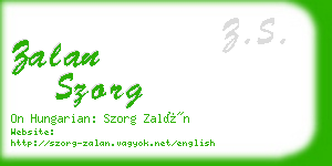 zalan szorg business card